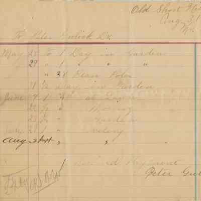 Blood: Gulick Gardening Receipt, 1895
