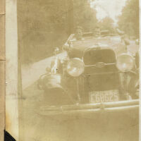 Car: J. Fox "Tex" Hawkins in a car, 1930