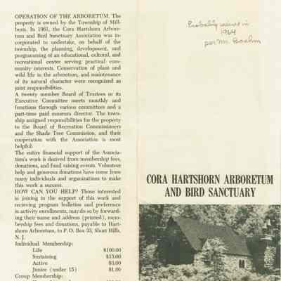 Arboretum: Guides to the Cora Hartshorn Arboretum and Bird Sanctuary, c. 1960s