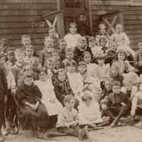 Students Seated Outside Unidentified School, c. 1890s