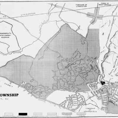 Map: Zoning Map of Millburn Township, 1936