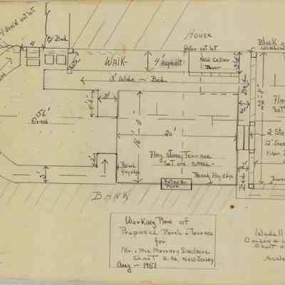 Wodell & Cottrell: Proposed Porch and Terrace for Mr.s and Mrs. Murrary Sinclaire, 1951