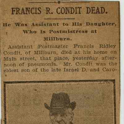 Flanagan Scrapbook: Francis Condit Obituary, 1907