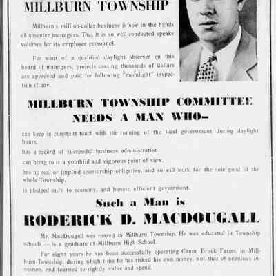 Campaign advertisement from the September 15, 1939 Item.