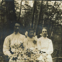 Marshall-Schmidt Album: Ellen Schmidt Marshall, Margaret Marshall and Girl in Woods with Flowers