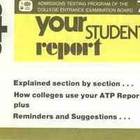 Millburn High School: College Admissions Testing Program Explanation, 1976-1977