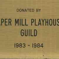 Paper Mill Playhouse: Donated by Paper Mill Playhouse Guild Plaque