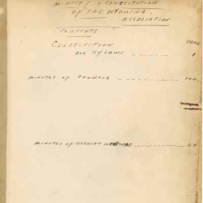 Wyoming Civic Association: Meeting Minutes of Wyoming Association, 1907-1912