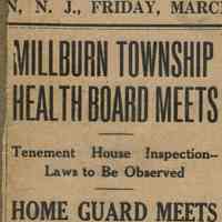 Wyoming Civic Association: Millburn News: Health Board, Home Guard, 1917