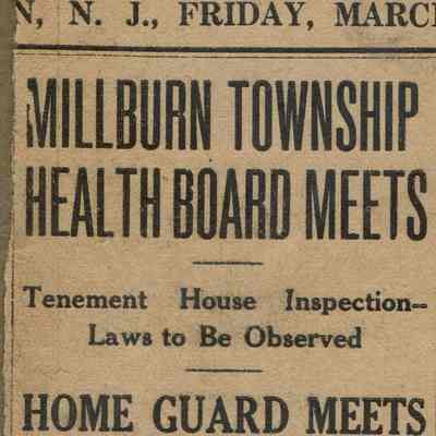 Wyoming Civic Association: Millburn News: Health Board, Home Guard, 1917