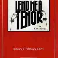 Paper Mill Playhouse Program: Lend Me a Tenor, 1991