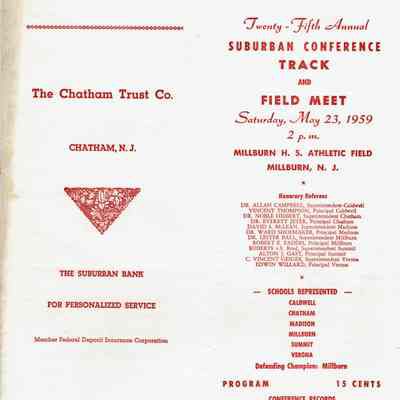 Track and Field: Suburban Conference Track & Field Meet, 1959