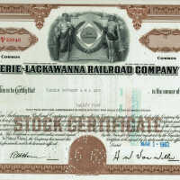 Erie-Lackawanna Railroad Company Stock Certificate, 1962