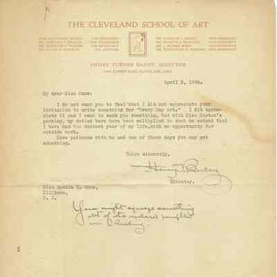 Snow: Henry Turner Letter to Bonnie Snow, 1924