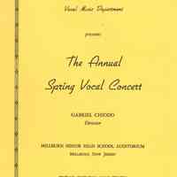 Millburn High School: Spring Vocal Concert, 1963