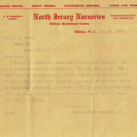          North Jersey Nurseries Letter to J.W. Greer, December 31, 1916 picture number 1
   