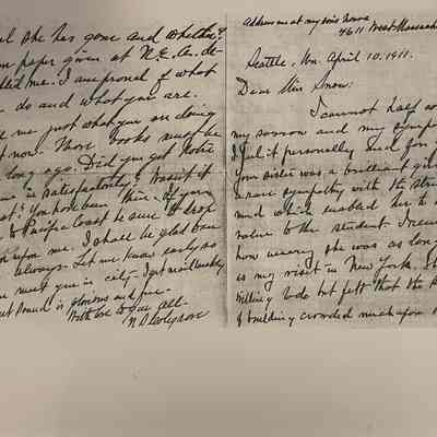 Snow: Letter Addressed to Bonnie, 1911