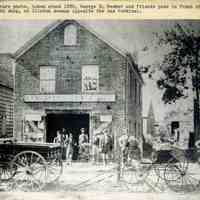 Meeker: George B. Meeker in Front of Blacksmith Shop, c. 1880
