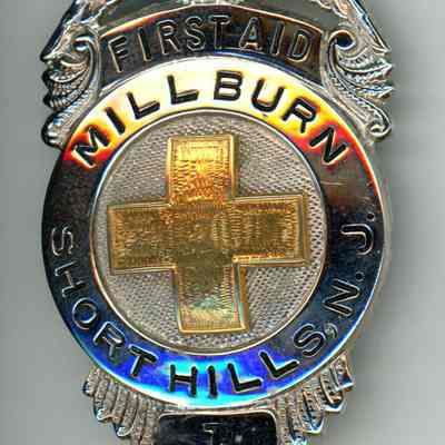 First Aid: Millburn-Short Hills Volunteer First Aid Squad Pins, 1960s