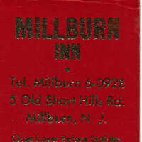 Millburn Inn Matchbook Cover