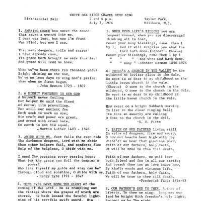White Oak Ridge Chapel Hymn Sing