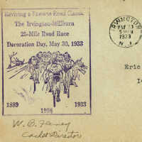          Irvington-Millburn Road Race Decoration Day Envelope 1933 picture number 1
   