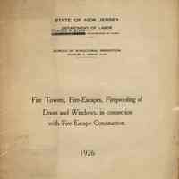 Fire Department: Fire-Escape and Fireproofing Regulations, 1926