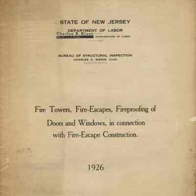 Fire Department: Fire-Escape and Fireproofing Regulations, 1926