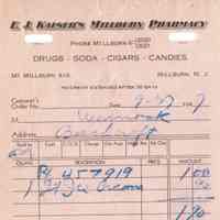         Kaiser's Millburn Pharmacy: Receipts, 1947 picture number 1
   