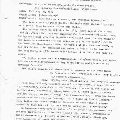 Oral History: Bailey, Leola Crawford, February 18, 1977