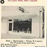 Village Wine and Liquor, 515 Millburn Avenue, 1955