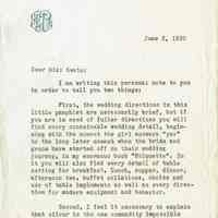 Swain: Emily Post Autograph Letter to Lilian Swain, 1930