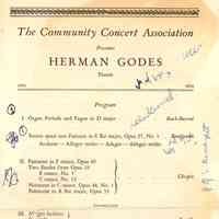          Community Concert Association: Herman Godes Program and Review, 1954 picture number 1
   