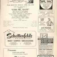 Paper Mill Playhouse Program: Kiss Me Kate, 1952