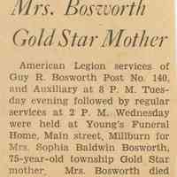 Bosworth: Sophia Bosworth Obituary, 1941