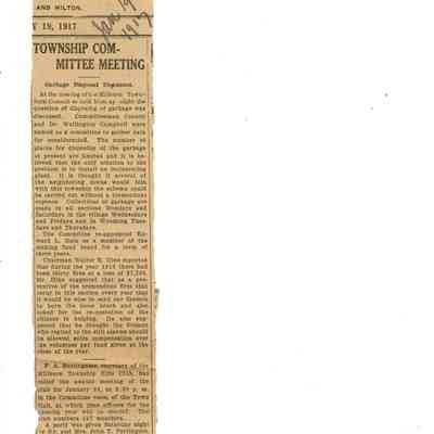 Wyoming Civic Association: Millburn Township Committee Meeting, 1917