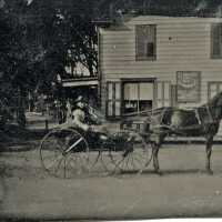 Horse and Carriage Tintype, Ellis Family Photo Album