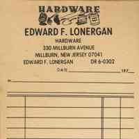          Lonergan: Edward F. Lonergan Hardware Receipt Booklet picture number 1
   
