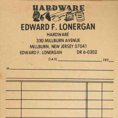 Lonergan: Edward F. Lonergan Hardware Receipt Booklet