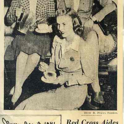 Red Cross: Newspaper snippet featuring Red Cross Aides