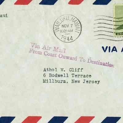 Cliff: Athol W. Cliff Envelope, 1944
