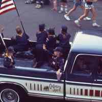          Ralph Pitt driving his Country Spirit Truck with his son's Boy Scout Troop #36.
   