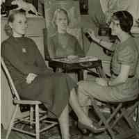          Millburn Art Center 1946 Scrapbook: Mary Black Diller Paints a Portrait, 1946 picture number 1
   