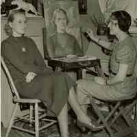 Millburn Art Center 1946 Scrapbook: Mary Black Diller Paints a Portrait, 1946