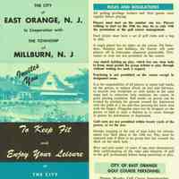 Golf: City of East Orange Golf Club Pamphlets 1971-1973