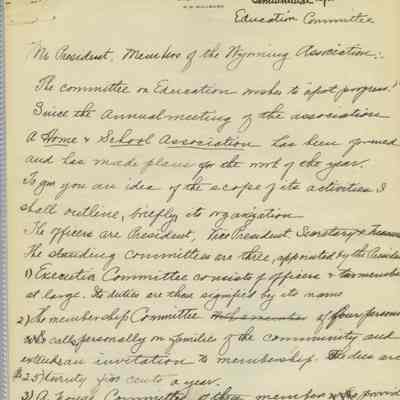 Wyoming Civic Association: Semiannual Report from the Education Committee, 1914