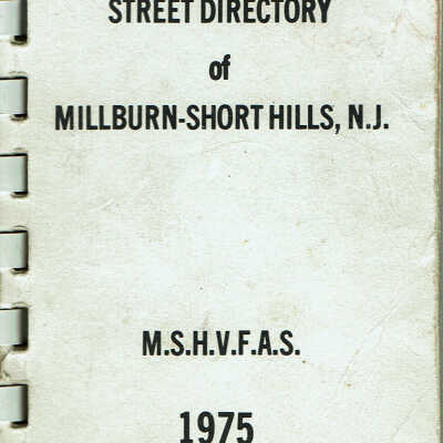 First Aid Squad: Street Directory of Millburn-Short Hills for First Aid Squad, 1975