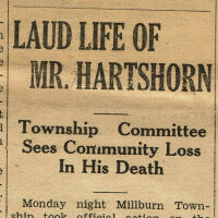 Hartshorn: Stewart Hartshorn Tribute, Millburn Short Hills Item, January 22, 1937