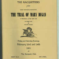 Racqueteers Trial of Mary Dugan Program 1951