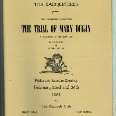 Racqueteers Trial of Mary Dugan Program 1951